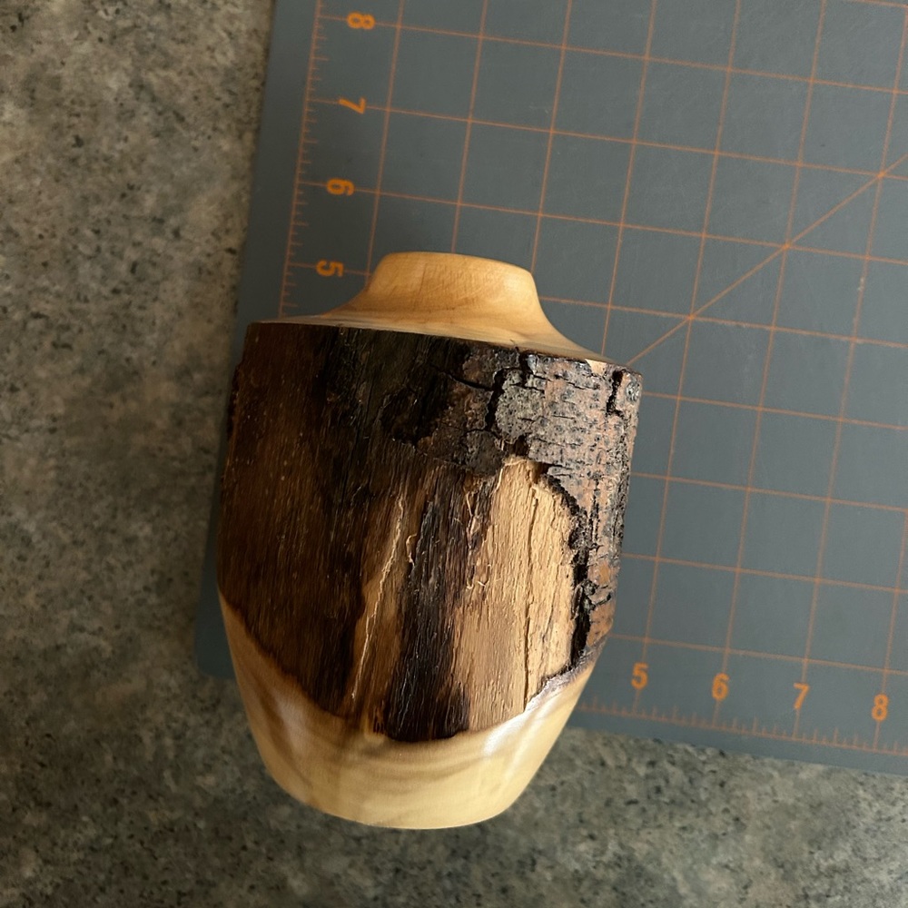 🕯️ Handmade Candle Holder, Aspen Wood, with Candle, Vintage, EUC, Western Decor